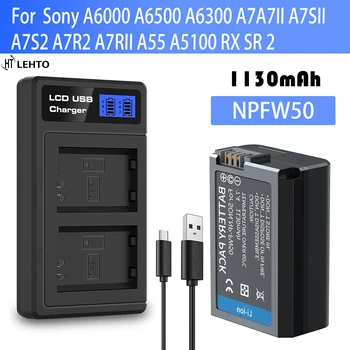 4X2000 мАч NP-FW50 NP FW50 Батарея + светодиодный USB Двойное Зарядное устройство для Sony A6000 A6400 A6300 A6500 A7 A7II A7RII A7SII A7S2 A7R