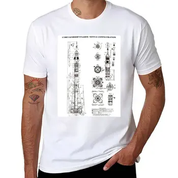 Новая футболка Soyuz Blueprint в высоком разрешении (белая), спортивная рубашка kawaii clothes fruit of the loom, мужские футболки