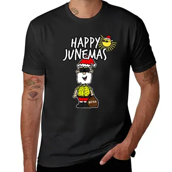 Happy Junemas Рождество Июнь 2021 Санта Летняя Забавная Футболка аниме одежда топы футболки для мужчин упаковка
