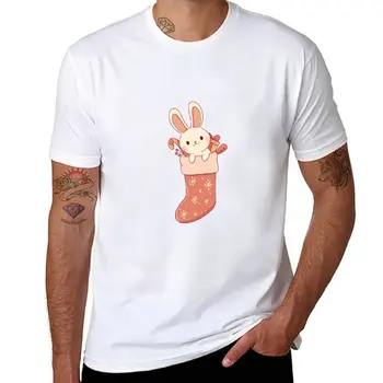 Рождественский кролик в чулке, футболки, мужская одежда