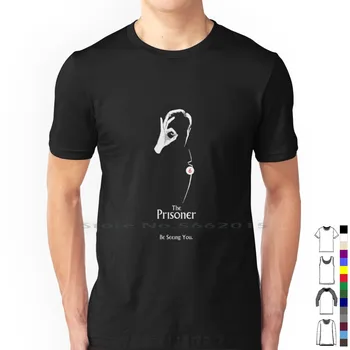The Prisoner: увидимся, футболка 100% хлопок The Prisoner Mcgoohan Cult Tv, короткая футболка с длинным рукавом