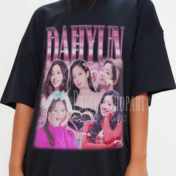 Винтажная рубашка DAHYUN Twice TWICE Kim Da-hyun hyun Homage Футболка Girl Band Dahyun Fan Тройники Dahyun Ретро 90-х Свитер Dahyun Merch