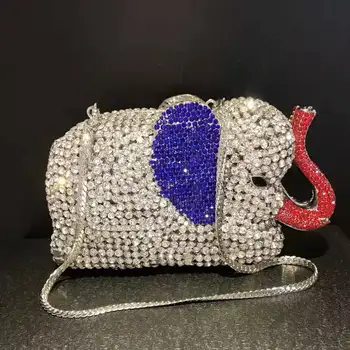 СИЮАНЬ, милое животное в форме слона, женская сумочка с бриллиантами, Женский коктейльный клатч, вечерний клатч, сумочка, сумки для банкетов, камни, сумки для банкетов