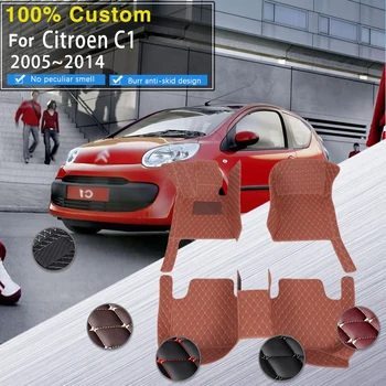 Автомобильные коврики для Citroën C1 PM PN 2005 ~ 2014 3-дверные противоударные накладки Коврик для пола грязь Alfombrilla Coche Автомобильные аксессуары для интерьера