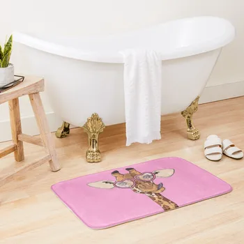 Милый жираф в розовых очках в форме сердца, коврик для ванной комнаты и туалета, нескользящие коврики для ванной комнаты, коврик для ванной комнаты