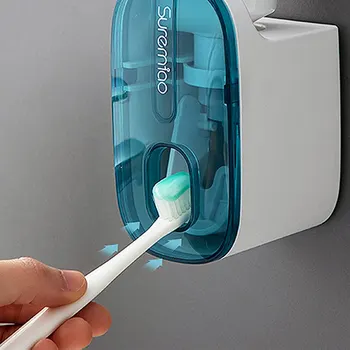 Автоматический дозатор зубной пасты без перфорации, Аксессуары для ванной комнаты, Настенное крепление, Соковыжималка для зубной пасты, держатель для зубной щетки