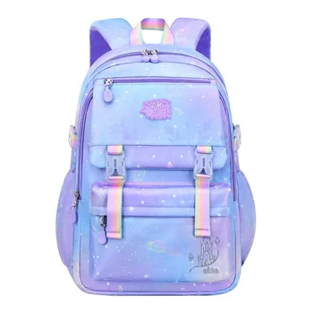 сумки для начальной школы для девочек в корейском стиле, милая книжка, детский водонепроницаемый рюкзак, фиолетовая сумка для детей