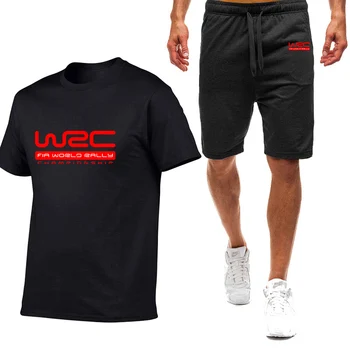 Чемпионат мира по ралли WRC Новые мужские летние девятицветные комплекты с короткими рукавами, простая повседневная модная футболка + шорты, костюмы для движения