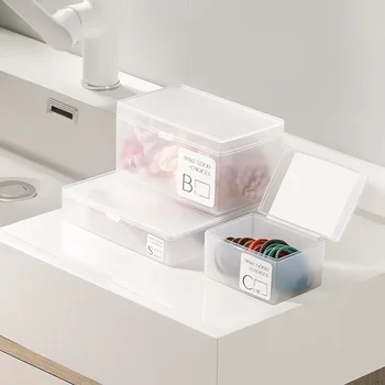 Портативный прозрачный ящик для хранения косметических сеток Пластиковый прозрачный органайзер с крышкой для канцелярских принадлежностей
