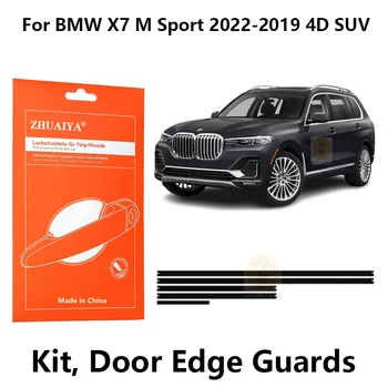 Защита Кромки Двери ZHUAIYA Дверная Ручка Чашка Защитная Пленка Для Краски TPU PPF Для BMW X7 M Sport 2022-2019 4D Внедорожник автомобильные аксессуары