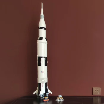 Строительные блоки Apollo Saturn V 92176 Серии Space Rocket Idea, развивающие игрушки для детей, подарки на день рождения и Рождество