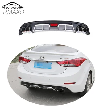 Для Hyundai Elantra ABS Протектор Диффузора заднего бампера на 2012-2015 годы Обвес Elantra бампер задний Передний лопатчатый выступ задний спойлер