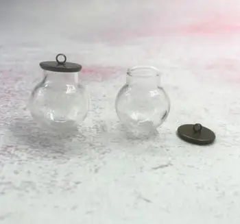 5 шт./лот 20x12 мм (открытие) стеклянный глобус бутылка 6 цветов базовый набор DIY стеклянный пузырь стеклянный флакон кулон Снежный Террариум Бутылки банки