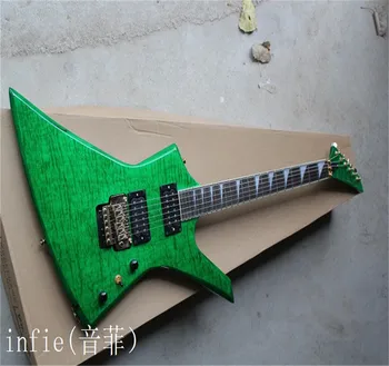 2023 Горячий гитарный магазин на заказ Rosewood Green Guitar Blue 6-струнная электрогитара Оптом