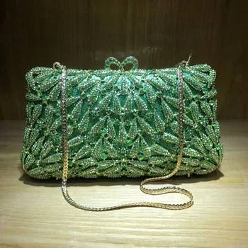 Дамы банкетный кошелек мода выпускного вечера зеленый/фиолетовый вечерние сумки алмазы стразы сумка женские вечерние сумки, дизайнерские сумки