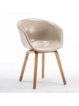 Обеденный стул из заводского магазина Nordic solid wood simple negotiation chair 4S shop net стул с красной спинкой