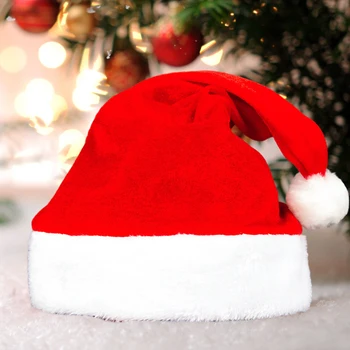 1шт Рождественские Шапки Санта-Клауса с Милым Помпоном Санта-Клаус Navidad Шапки Рождественская Атмосфера для Взрослых Детей Снеговик