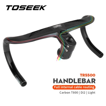 TOSEEK TR5500 Полная внутренняя прокладка кабеля Руль дорожного велосипеда T800 Carbon Integrated Di2 С держателем велокомпьютера