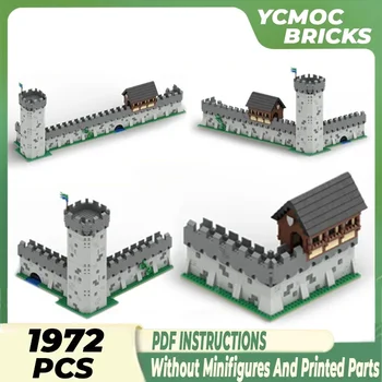 Модульная модель средневекового замка, строительные кирпичи Moc, крепостные стены, многослойные технологические блоки, подарочная Рождественская игрушка, набор для сборки своими руками