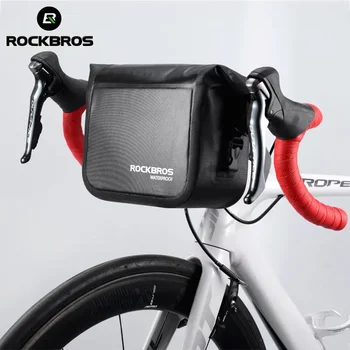 Водонепроницаемые велосипедные сумки ROCKBROS, передняя сумка для велосипеда, задняя сумка объемом 4 л, карман для передней трубки велосипеда, сумка на одно плечо, аксессуары для велоспорта