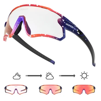 Цветные Фотохромные Солнцезащитные очки Поляризованные Мужские Велосипедные Очки Солнцезащитные Очки для MTB UV400 Очки Женские Дорожные Велосипедные Очки