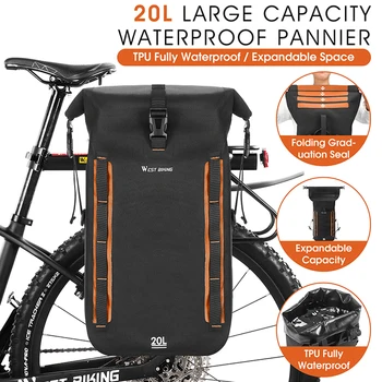 Расширяемая сумка для велосипеда на заднем сиденье, сумка для хранения для езды на велосипеде, вместительная велосипедная стойка, Сумки для багажника, Багажная сумка, велосипедная сумка