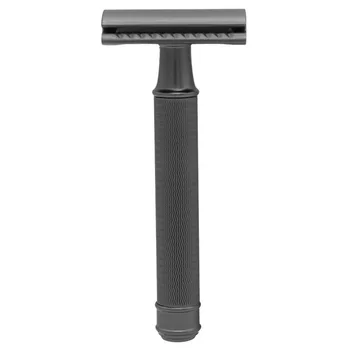 Классическая безопасная бритва с короткой ручкой, мужская бритва для бритья с двойным лезвием, подарочная коробка, ручка, 1 бритва и 5 лезвий для мужчин
