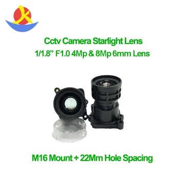 Объектив Сетевой камеры 8Mp 1/1.8' 4Mm 6Mm С Диафрагмой F1.0 Аксессуары Для Видеонаблюдения Для Типа Объектива Монитора Расстояния между Отверстиями 22 мм