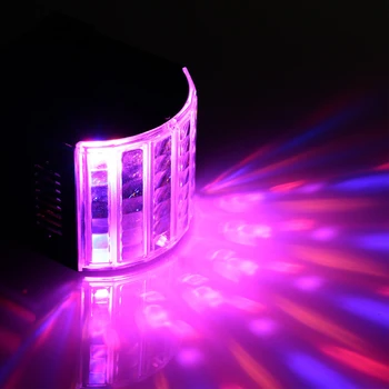 7 цветов сценического освещения Мини-DJ Диско-Проектор Светодиодная звуковая Стробоскопическая лампа сценического эффекта Лампа для свадебной рождественской вечеринки