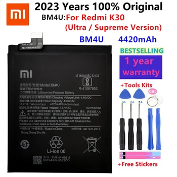 100% Оригинальный Аккумулятор мобильного Телефона BM4U емкостью 4420 мАч для Xiaomi Redmi K30 Supreme Версии BM4U Smart Phone Battery Бесплатные Инструменты
