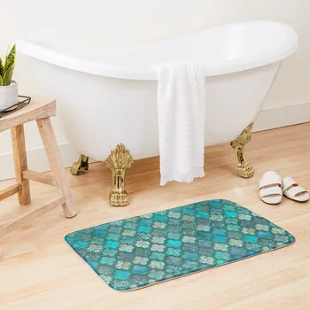Коврик для ванной с драгоценным плиточным рисунком в марокканском стиле, Входы в ванную для прихожей На полу, ковры для ванной, коврик