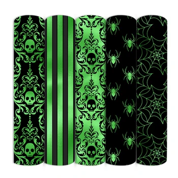Черно-зеленая серия полиэфирно-хлопчатобумажная ткань с принтом 