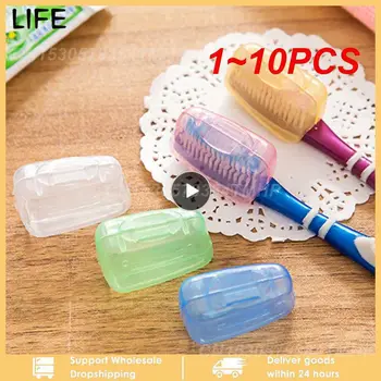 1 ~ 10 шт. комплект Красочный Чехол для зубной щетки для путешествий на открытом воздухе Защитный Чехол для переносной зубной щетки для ванной