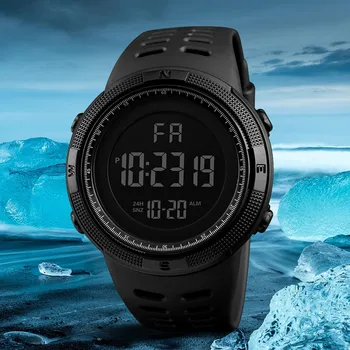 Мужские цифровые электронные часы Sports Glow с большим циферблатом 49 мм, студенческие приключенческие трендовые многофункциональные часы