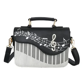 Женские сумки через плечо, женская сумка в стиле пианино, сумки для музыкальных нот из искусственной кожи, повседневные женские сумки-тоут для девочек, бумажник-бумажник с клапаном