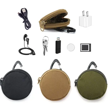 Тактический EDC Чехол Мужские кошельки для монет, держатель для ключей, Армейский брелок для ключей, карман на молнии, USB-кабель, сумка для гарнитуры, органайзер