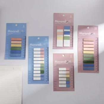 Цветной Прозрачный указатель для заметок Morandi, Самоклеящаяся вкладка, Красочный блокнот, закладки, Школьные канцелярские принадлежности для студентов