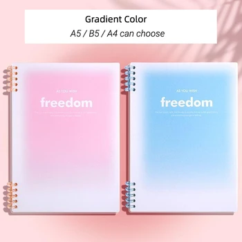 Блокнот с отрывными листами формата А5 / в5 / а4 градиентного цвета, розовый, синий, фиолетовый, зеленый, цвета блокнотов You Wish Freedom