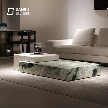 Итальянский роскошный журнальный столик из натурального мрамора, гостиная, дизайнерский дом, высококлассная вилла, скандинавский современный минималистский креатив