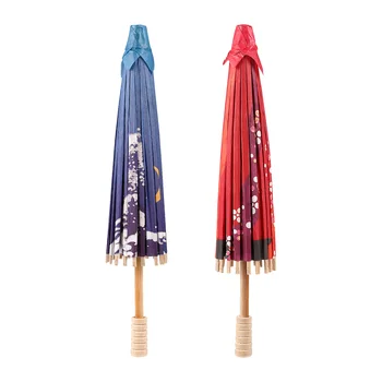 Японский Зонт из масляной бумаги, Винтажный Зонт для древних танцев в виде вишни, Украшение Бумажных зонтиков в Китайском стиле