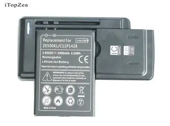 iTopZea 2400mAh /9.24Wh Сменный Аккумулятор C11P1428 + Универсальное Зарядное Устройство Для Asus Zenfone 2 Zenfone2 Laser ZE500KG ZE500KL