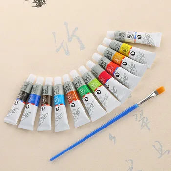 6 мл 12 цветов/SetAcrylic Paint Color Set Акриловые Краски Пигмент для Художников Керамические Каменные Краски для стен Цветные Пигменты