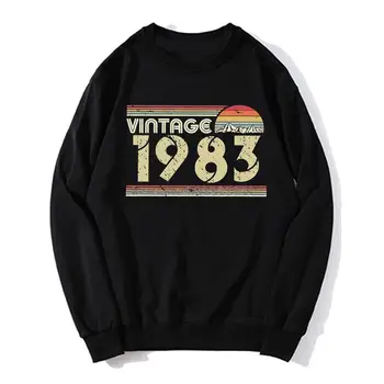 Классический Винтажный подарок 1983 года на день рождения, толстовка Sunset Mountain, Унисекс, Мужской флисовый свитер с круглым вырезом, толстовка, уличная одежда Harajuku