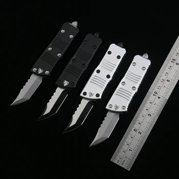 MT OTF Серебристо-Белый Мини-Карманный Нож Hellhound Утилита EDC Инструменты Кухонные Ножи 6061-T6 Авиационный Алюминиевый Сплав D2 Сталь