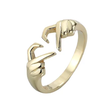 Кольцо с двойным сердечком, подарок, украшение в виде кольца в форме сердца, Женское отверстие, регулируемое
