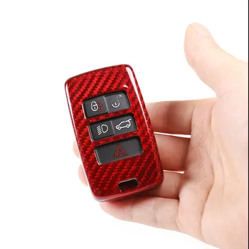 Красный чехол для ключей от автомобиля из настоящего углеродного волокна, защитный чехол для Jaguar E-PACE Styling