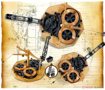 Академия 18157 Научная серия Da Vinci с летающим маятником, Бесклеевые подвижные часы (Пластиковая модель)