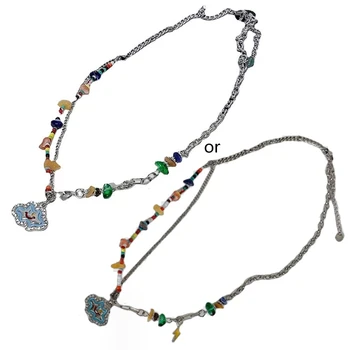 Женское ожерелье из бисера, подвеска-облако с улыбающимся лицом, очаровательная цепочка для ключиц, цепочки-чокеры в богемном стиле в стиле хип-хоп