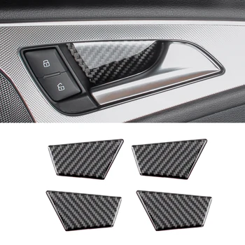 Для Audi A6 C7 A6L 2012 2013 2014 2015 2016 Отделка внутренней дверной ручки автомобиля из углеродного волокна, дверной чаши