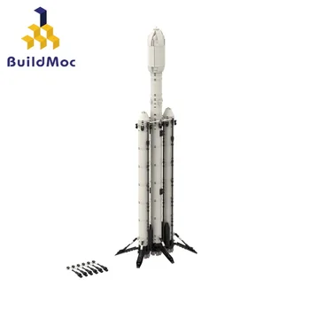 MOC Idea Ракета SpaceX Falcon Heavy Saturn V Масштабный набор строительных блоков Соберите космический корабль Кирпичи Игрушки для детей Подарок на День рождения